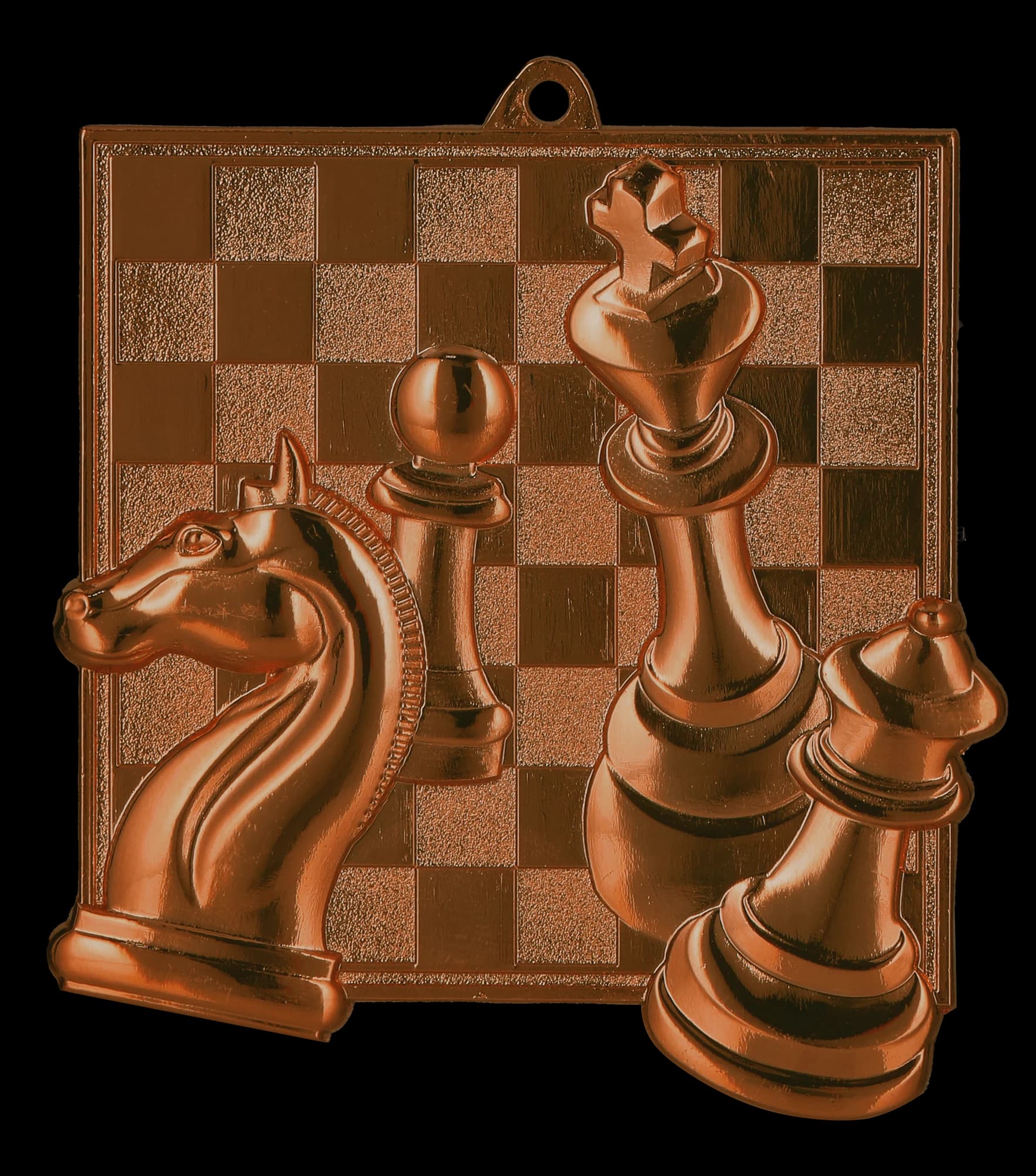 Cast medal bronze - chess - laser engraved - RMI