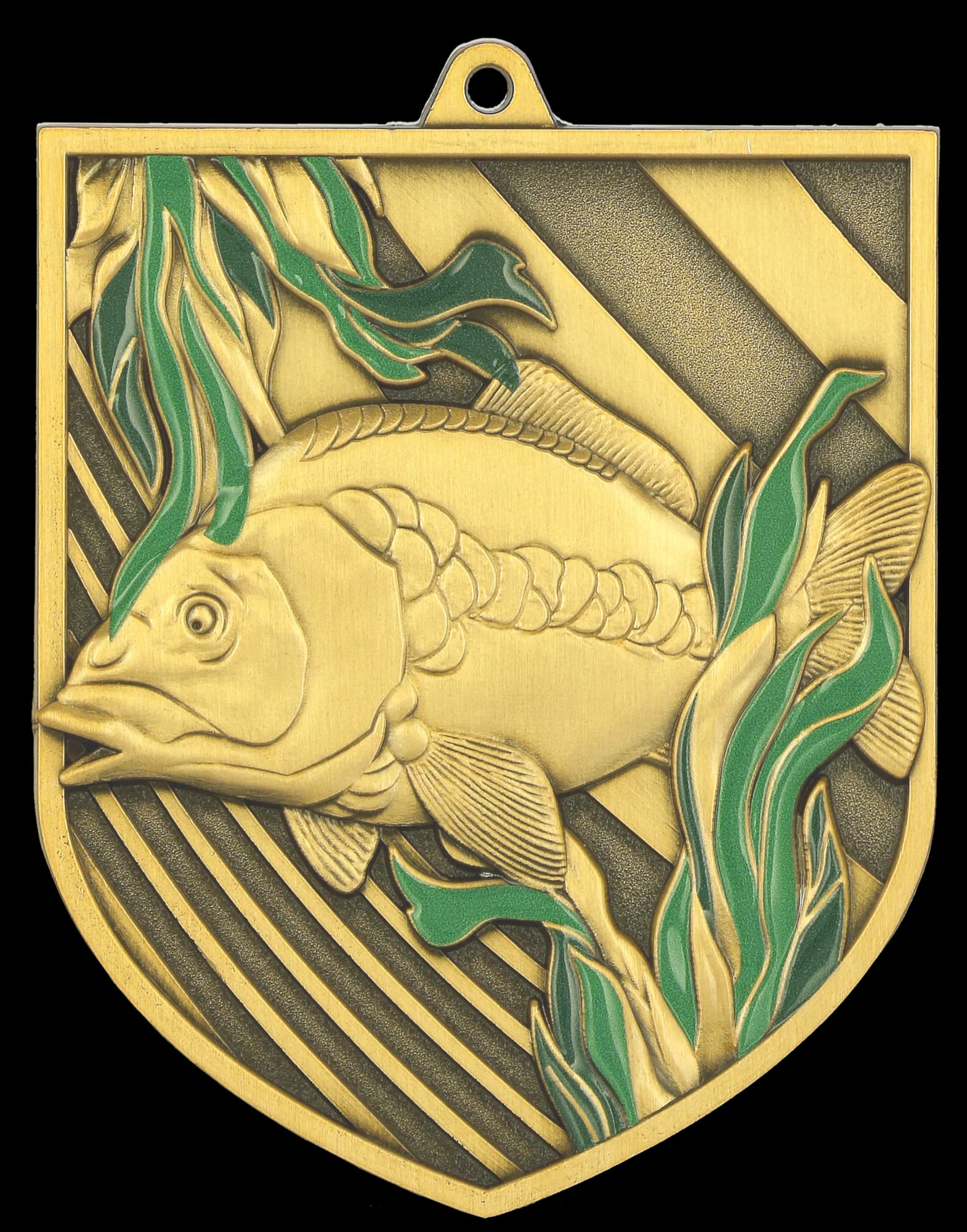 Lijevana medalja zlatna – ribolov – šaran - lasersko gravirana - RMI