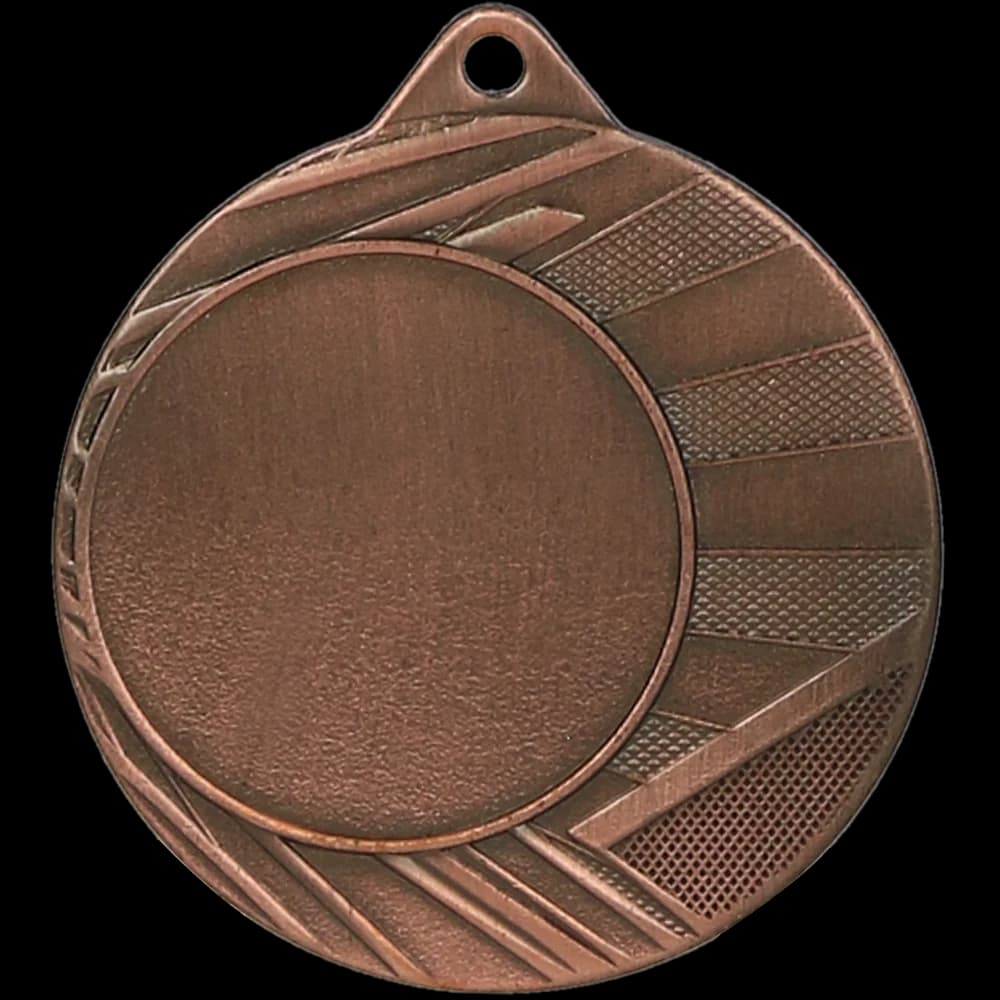 Metal medal with engraving on laminate