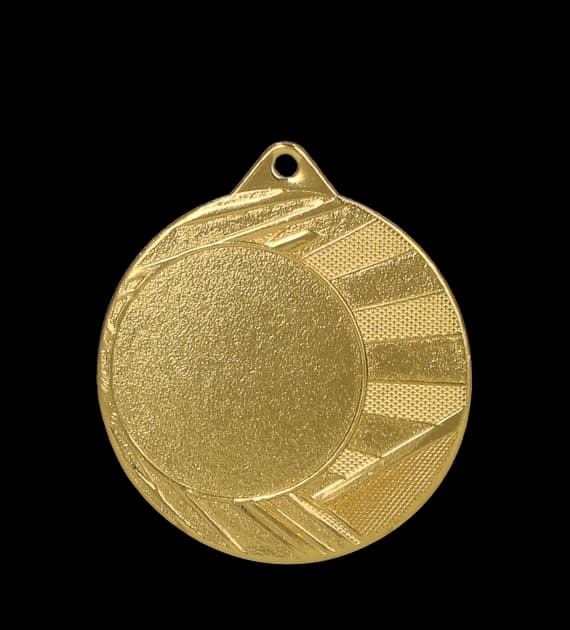 Metal medal with engraving on laminate