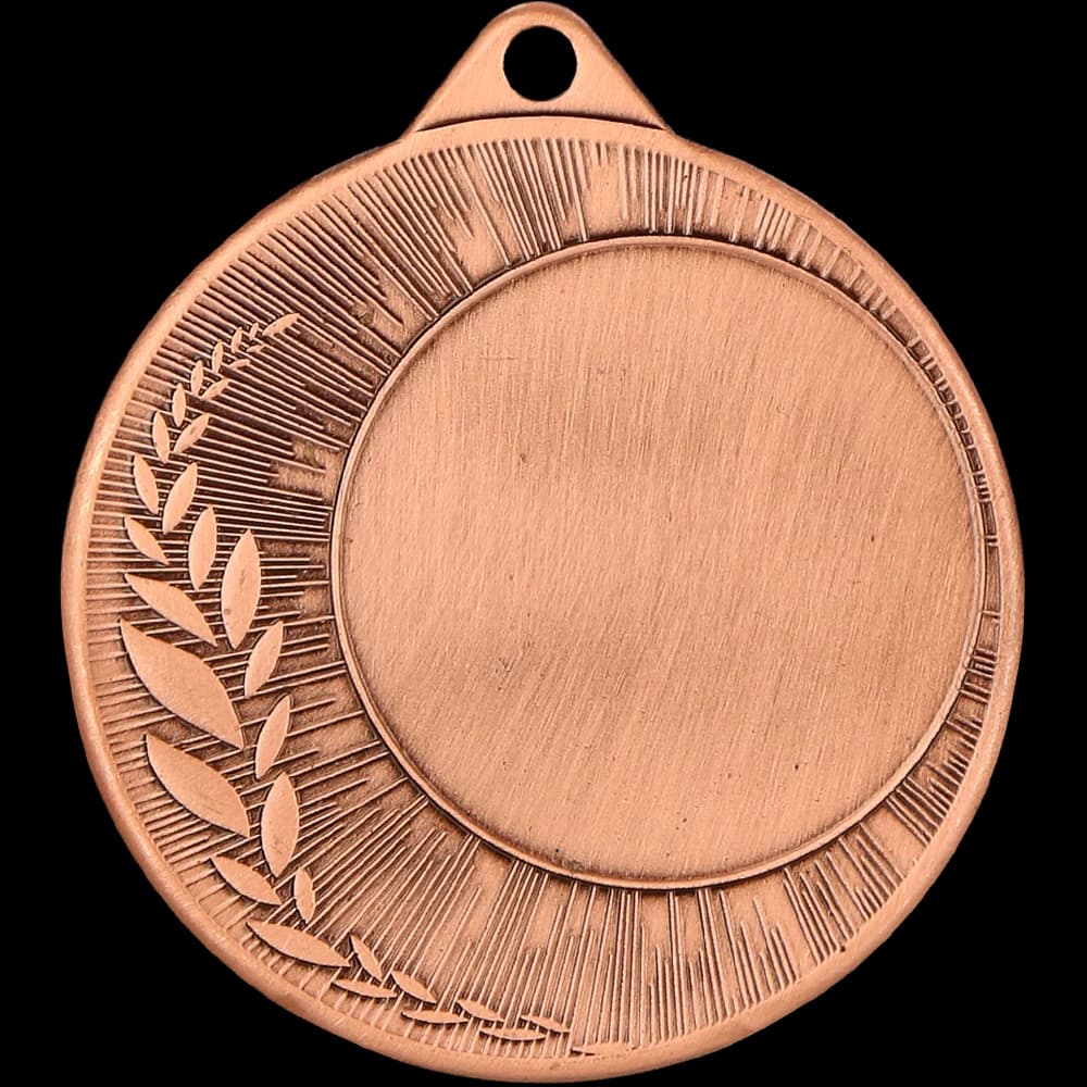 Metal medal with engraving on laminate