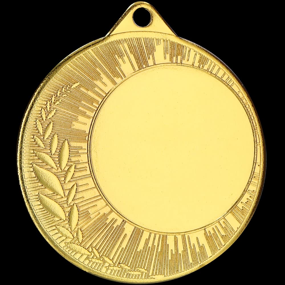 Metal medal with engraving on laminate