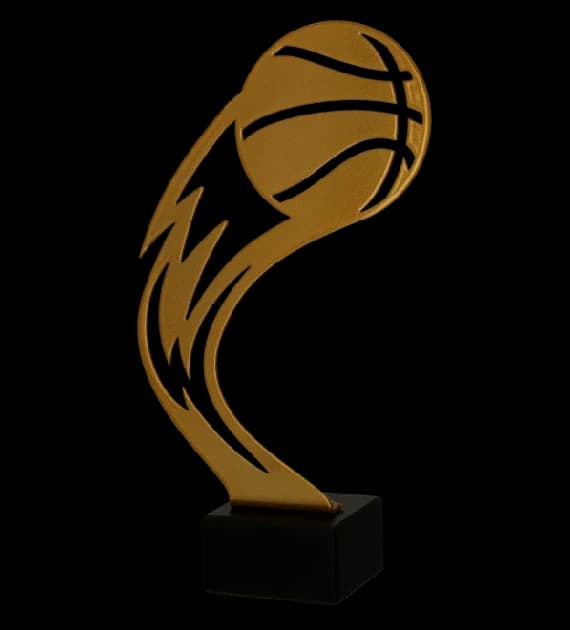 Metal trophy with marble base - Basketball