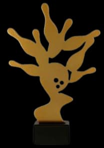 Metal trophy with marble base - Bowling
