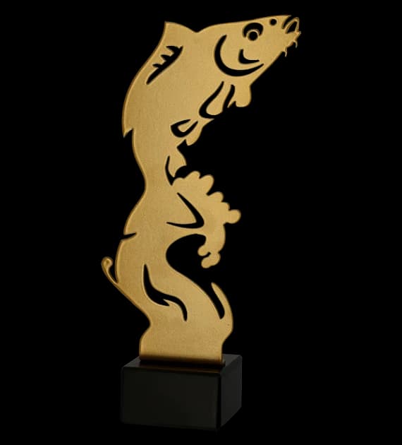 Metal trophy with marble base - Carp