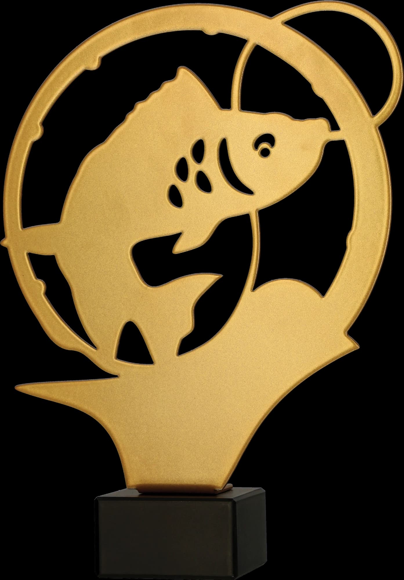 Metal trophy with marble base - Carp