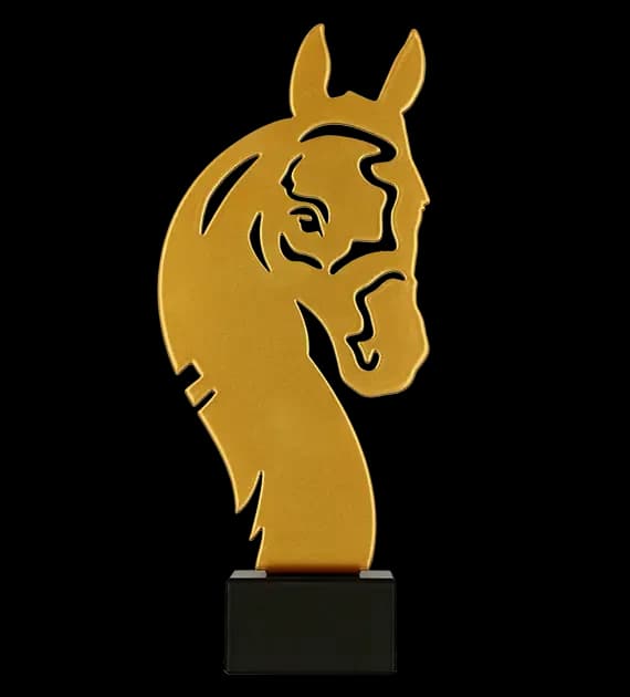 Metal trophy with marble base - Equestrian