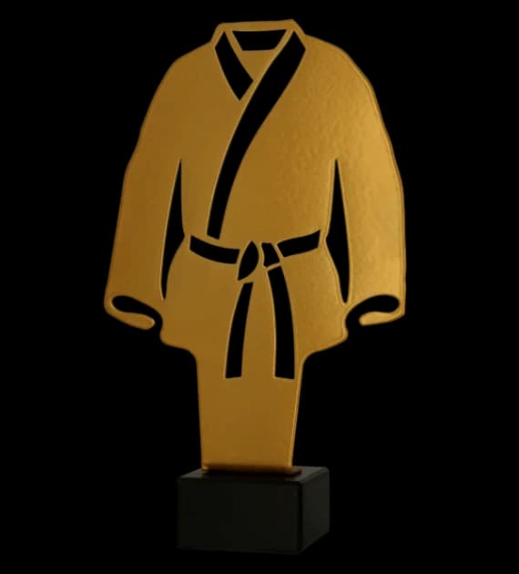 Metal trophy with marble base - Karate/Judo - kimono