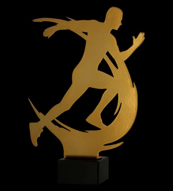 Metal trophy with marble base - Running