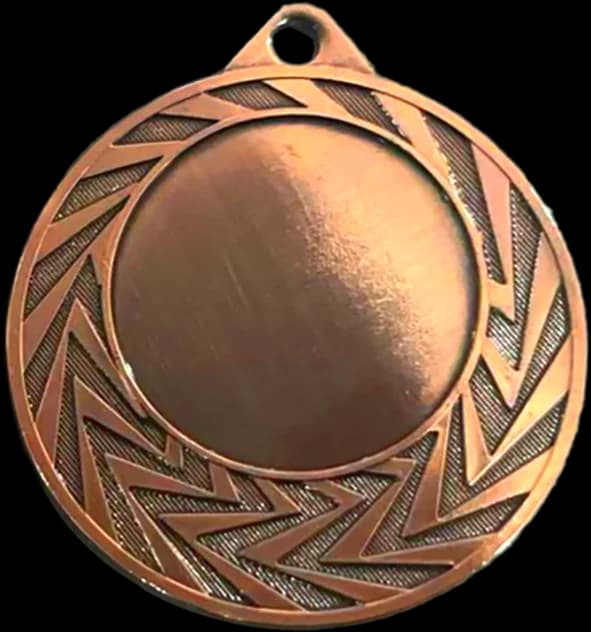 Steel medal in bronze colour with space for 25 mm emblem
