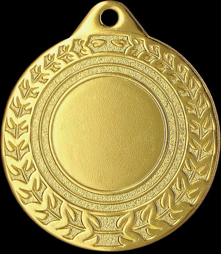 Čelična medalja u zlatnoj boji s mjestom za emblem 25 mm - laserski gravir - RMI