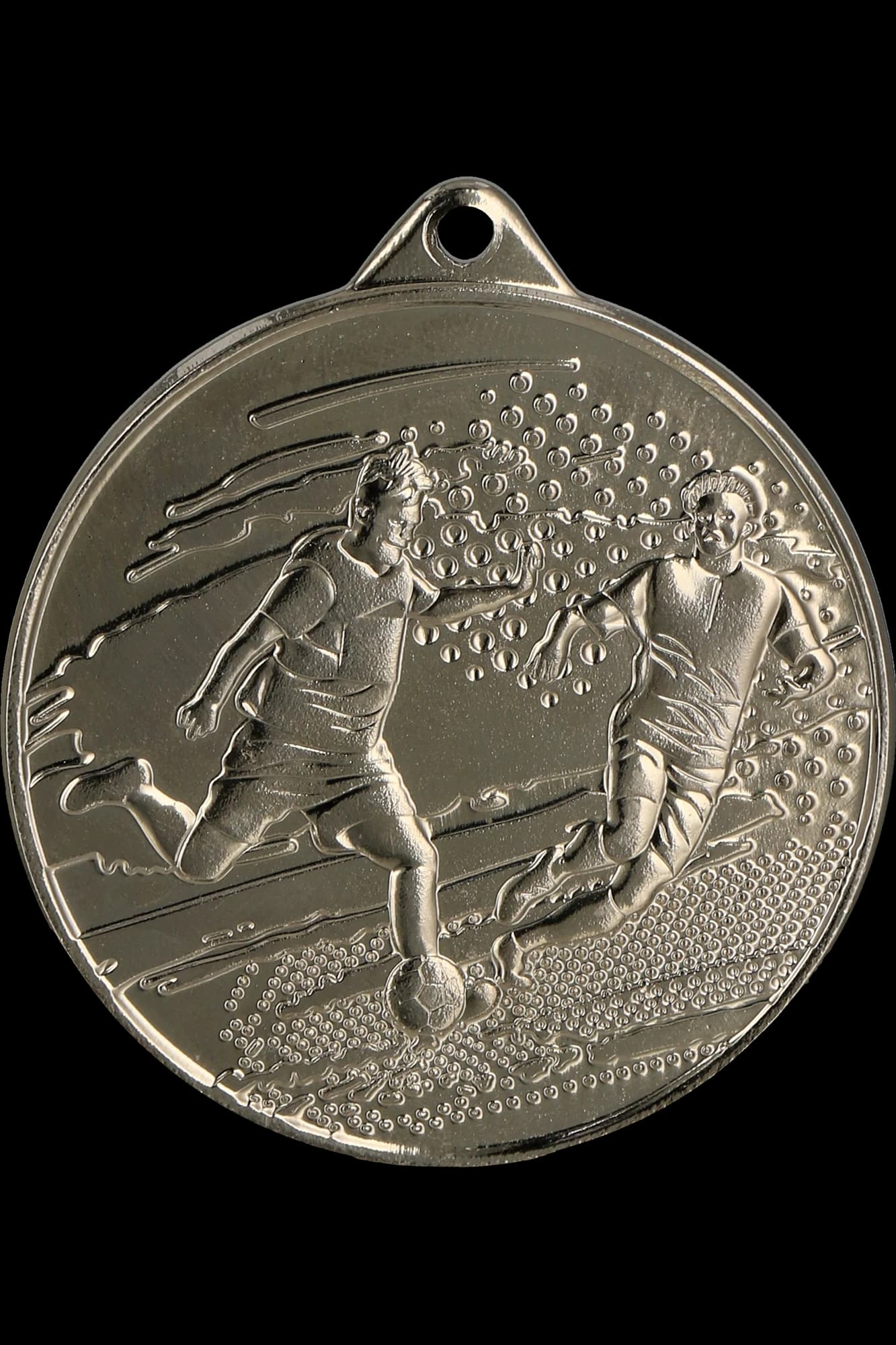 Silver medal - football - steel medal