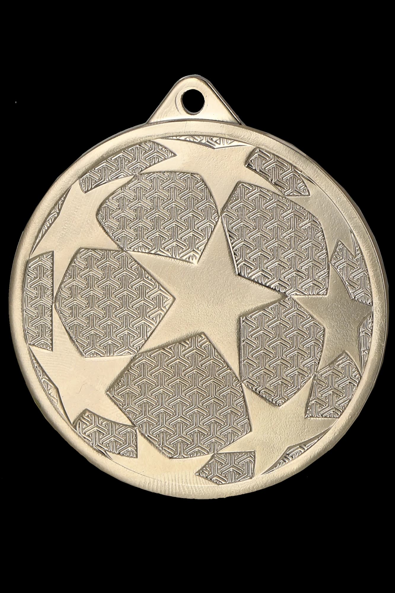 Silver medal - stars - football - steel medal