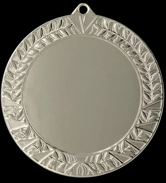 Metal medal with engraving on laminate