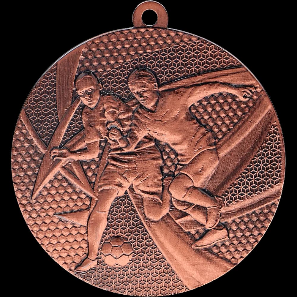 Metal medal with laminate engraving
