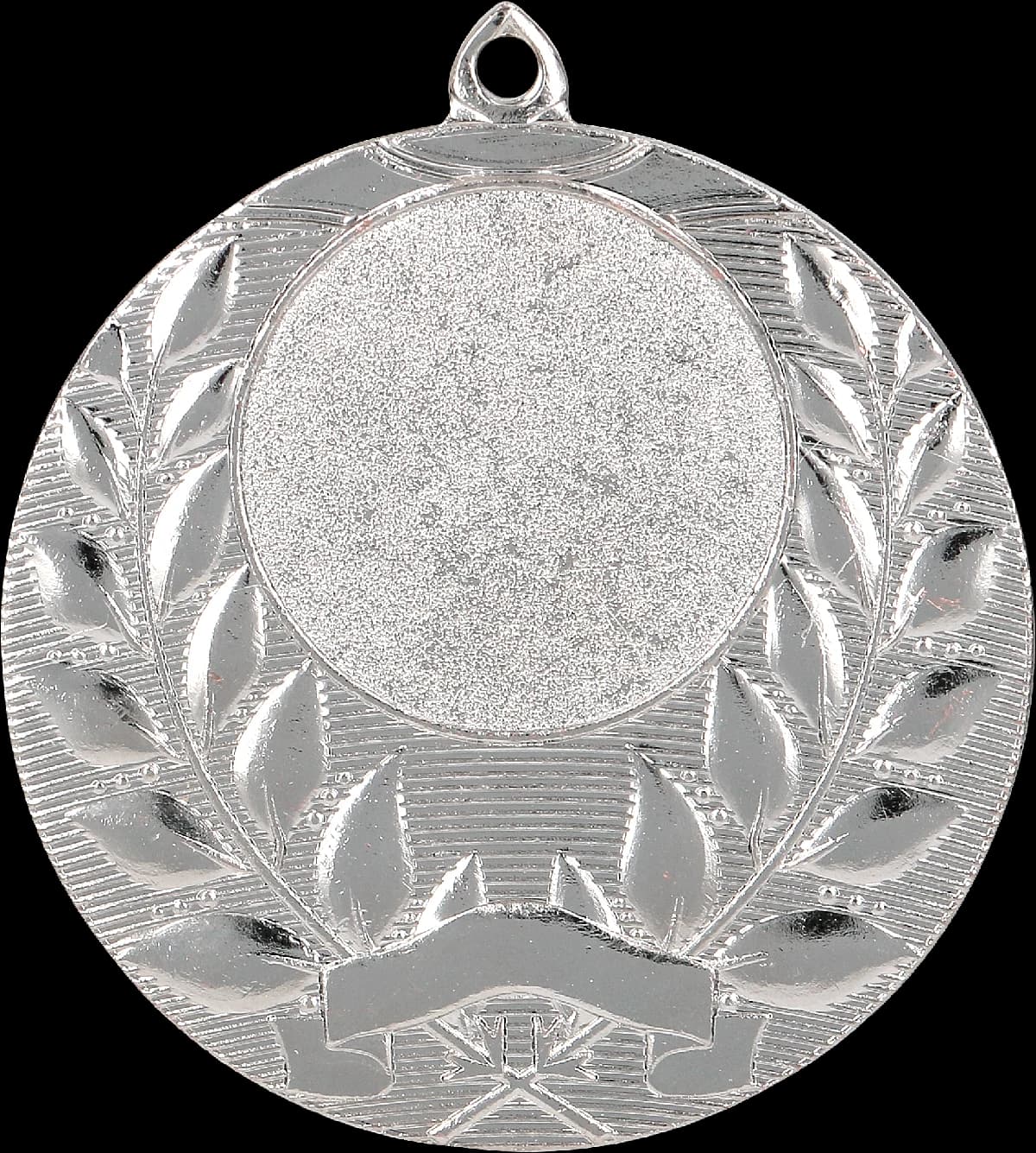 Silver general medal with 25 mm emblem slot - steel medal
