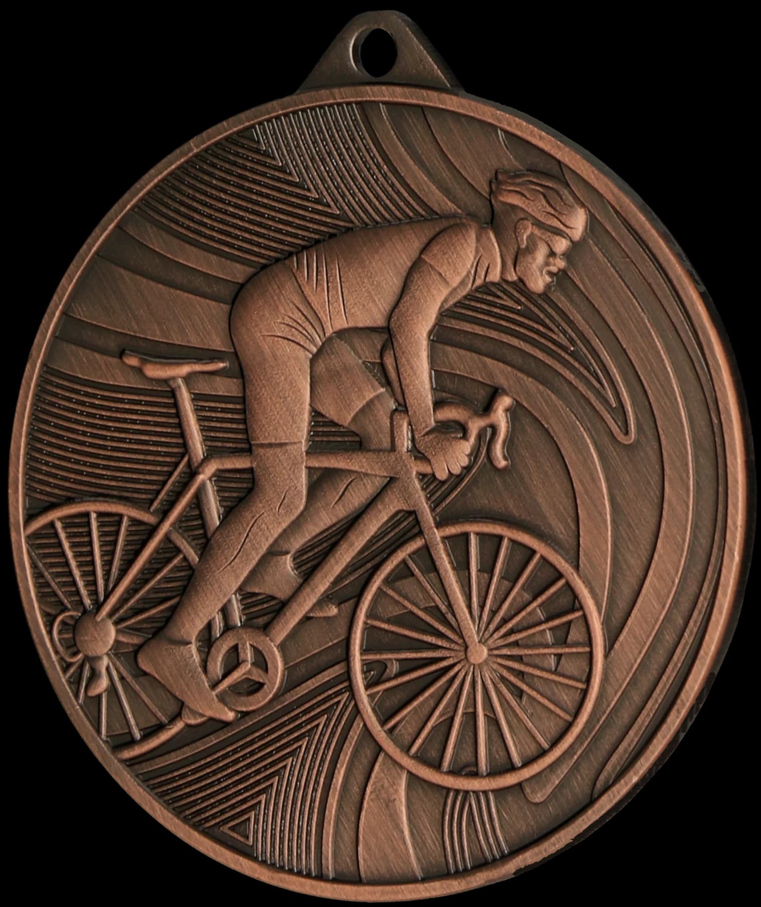 Bronze medal - cycling - steel medal with laminate engraving