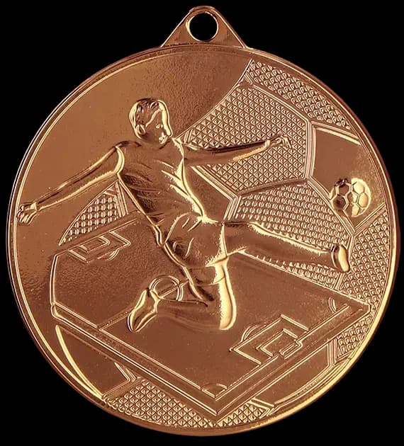 Metal medal with laminate engraving