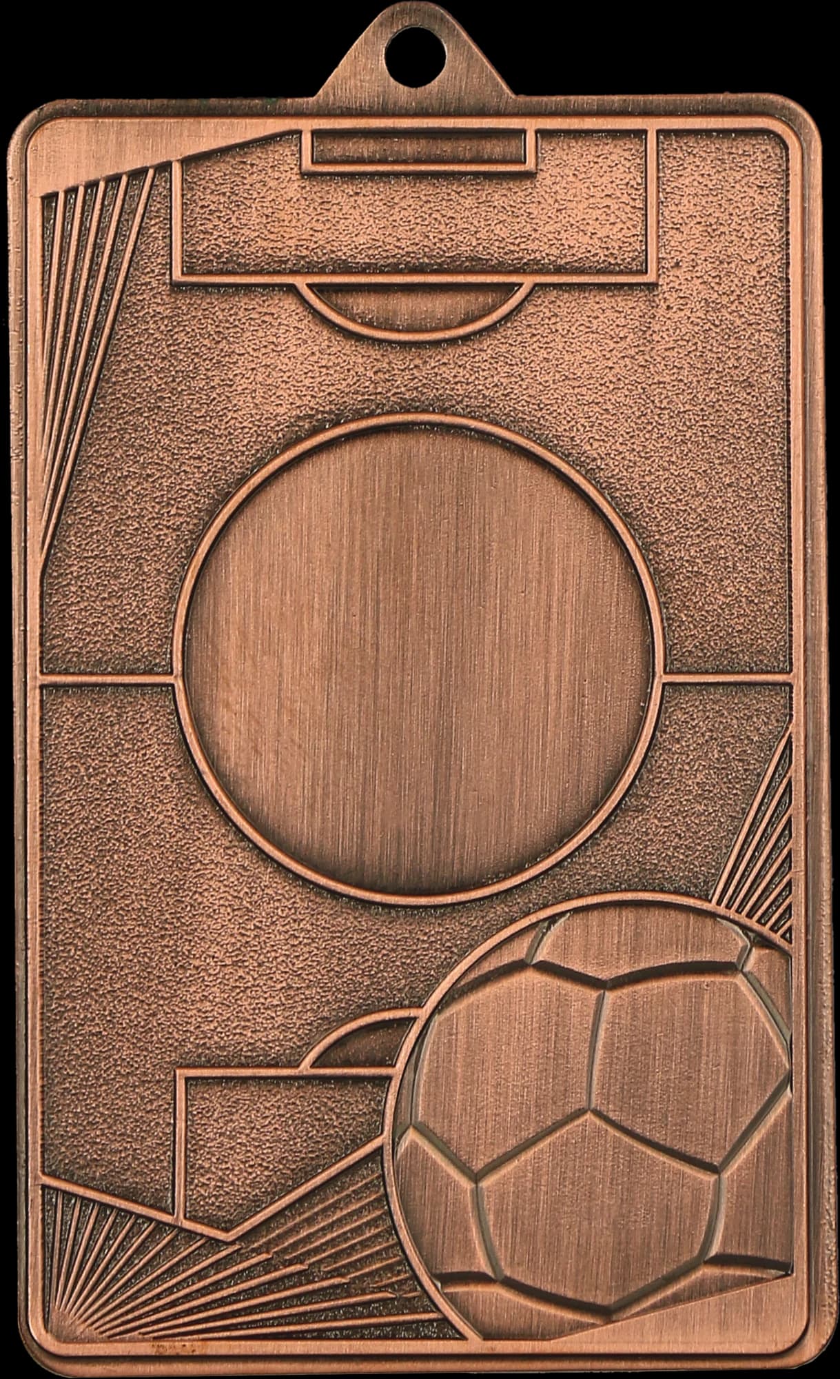 Bronze medal - football pitch - football - steel medal