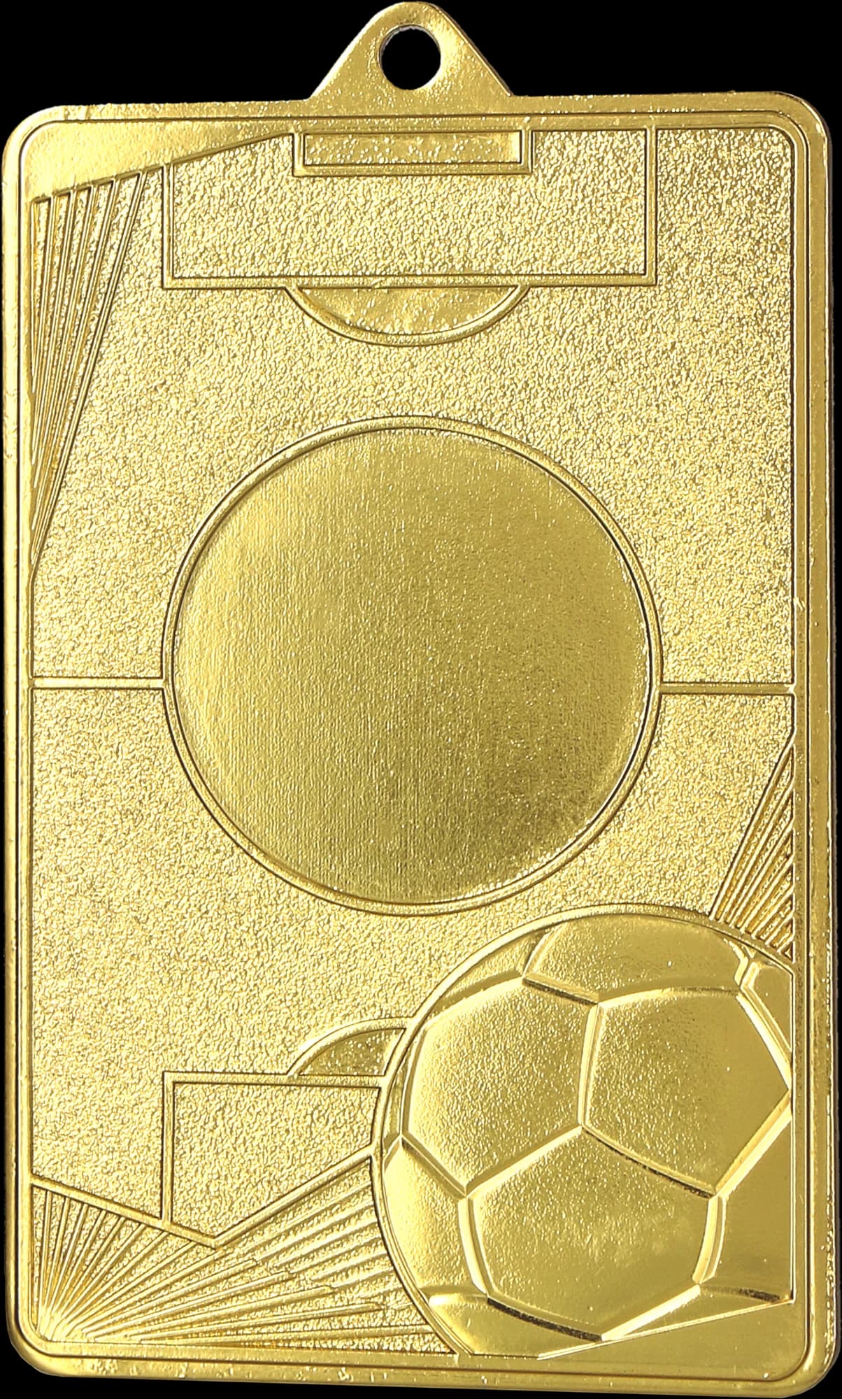 Gold medal - football pitch - football - steel medal