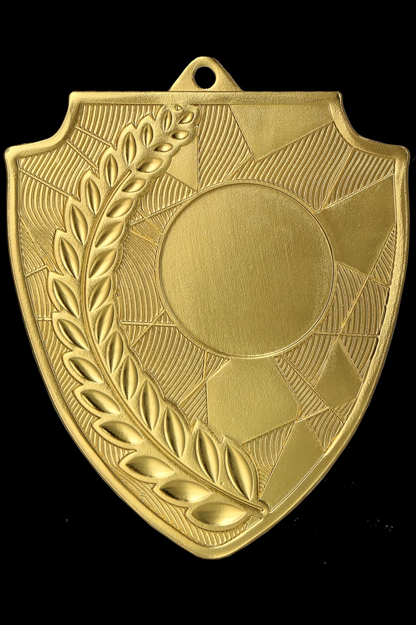 Gold medal - shield with 25 mm emblem slot - steel medal
