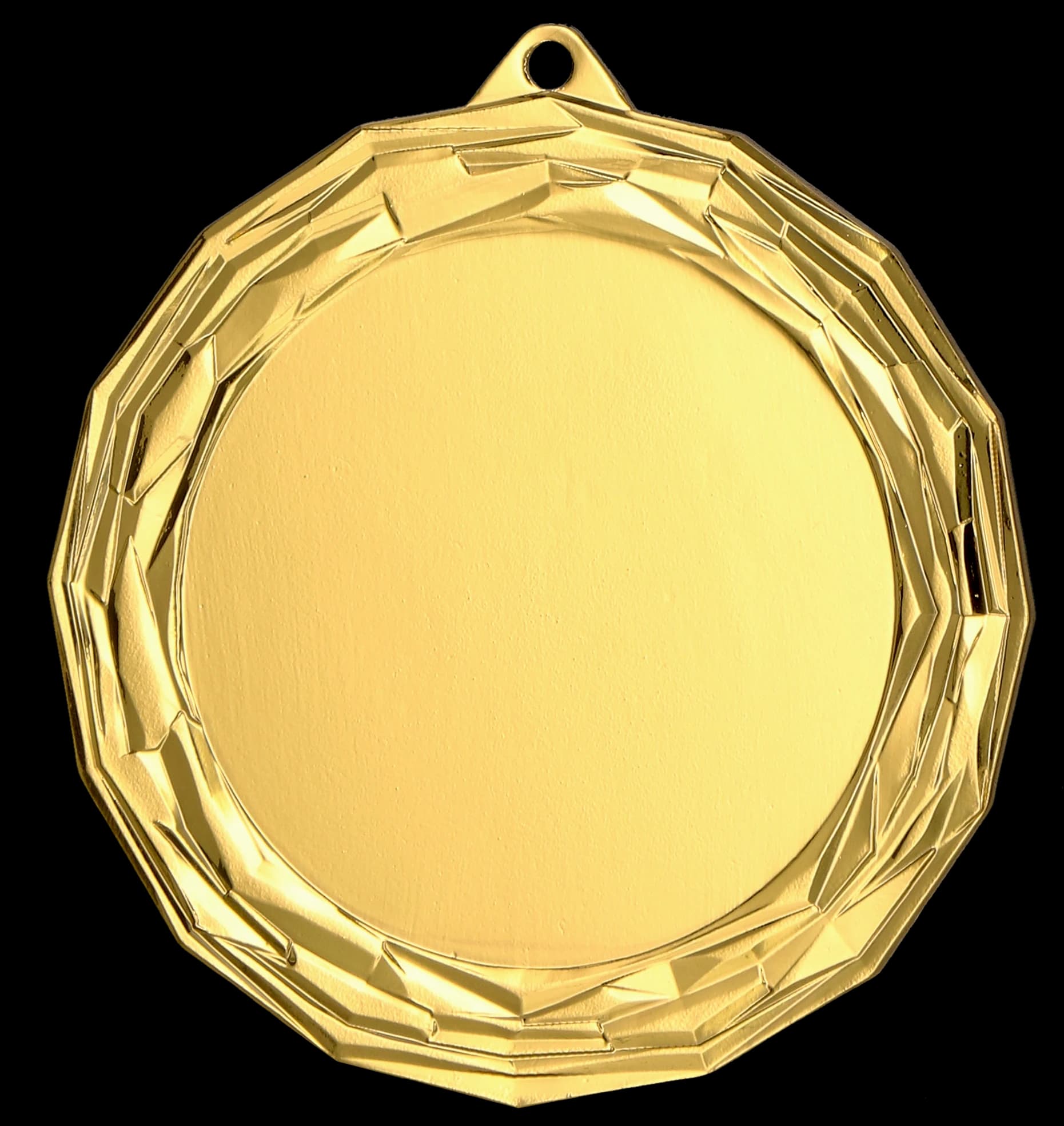 Gold general medal with 50 mm emblem slot - steel medal with laminate engraving