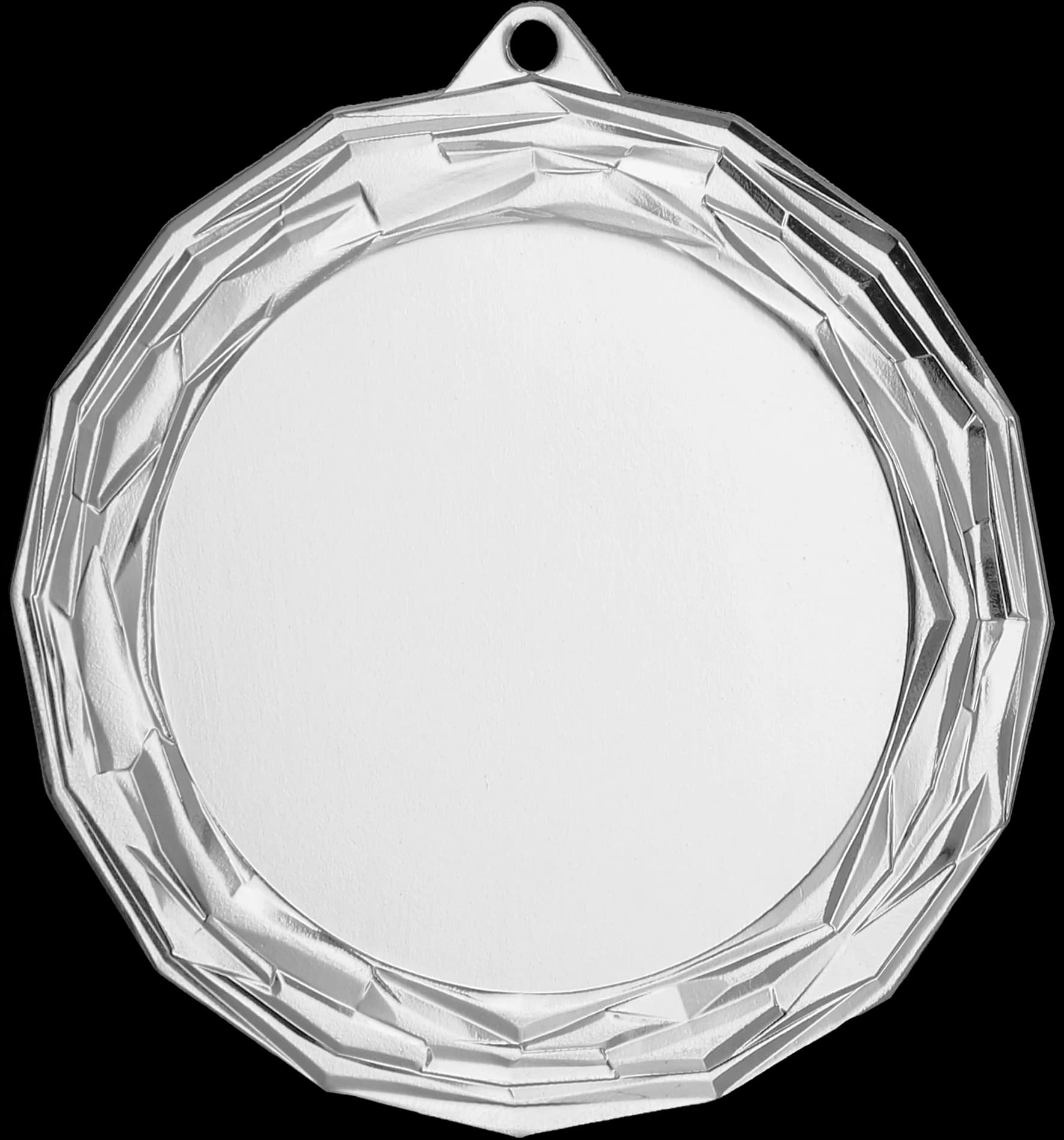 Silver general medal with 50 mm emblem slot - steel medal with laminate engraving