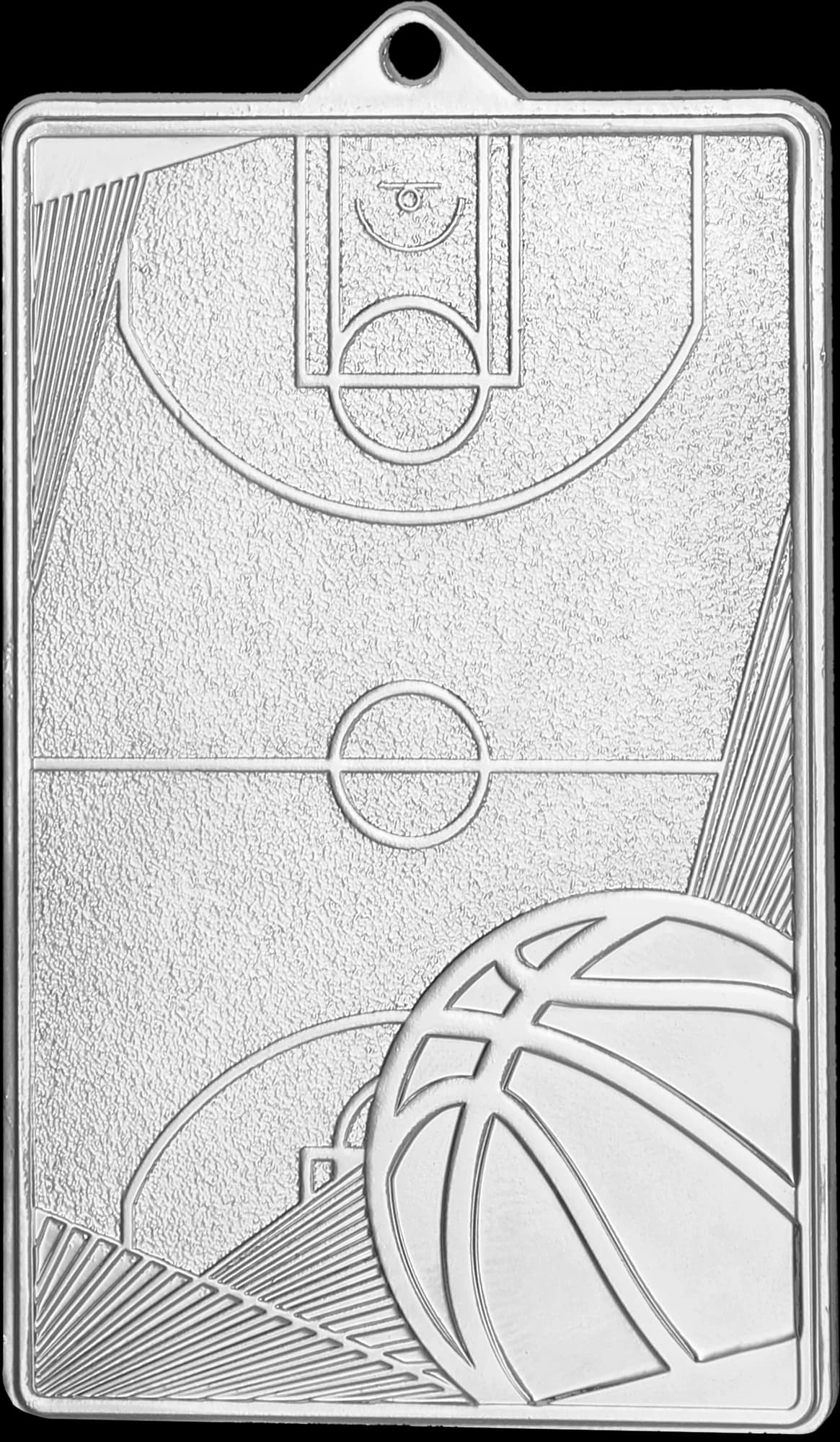 Silver medal - basketball court - steel medal