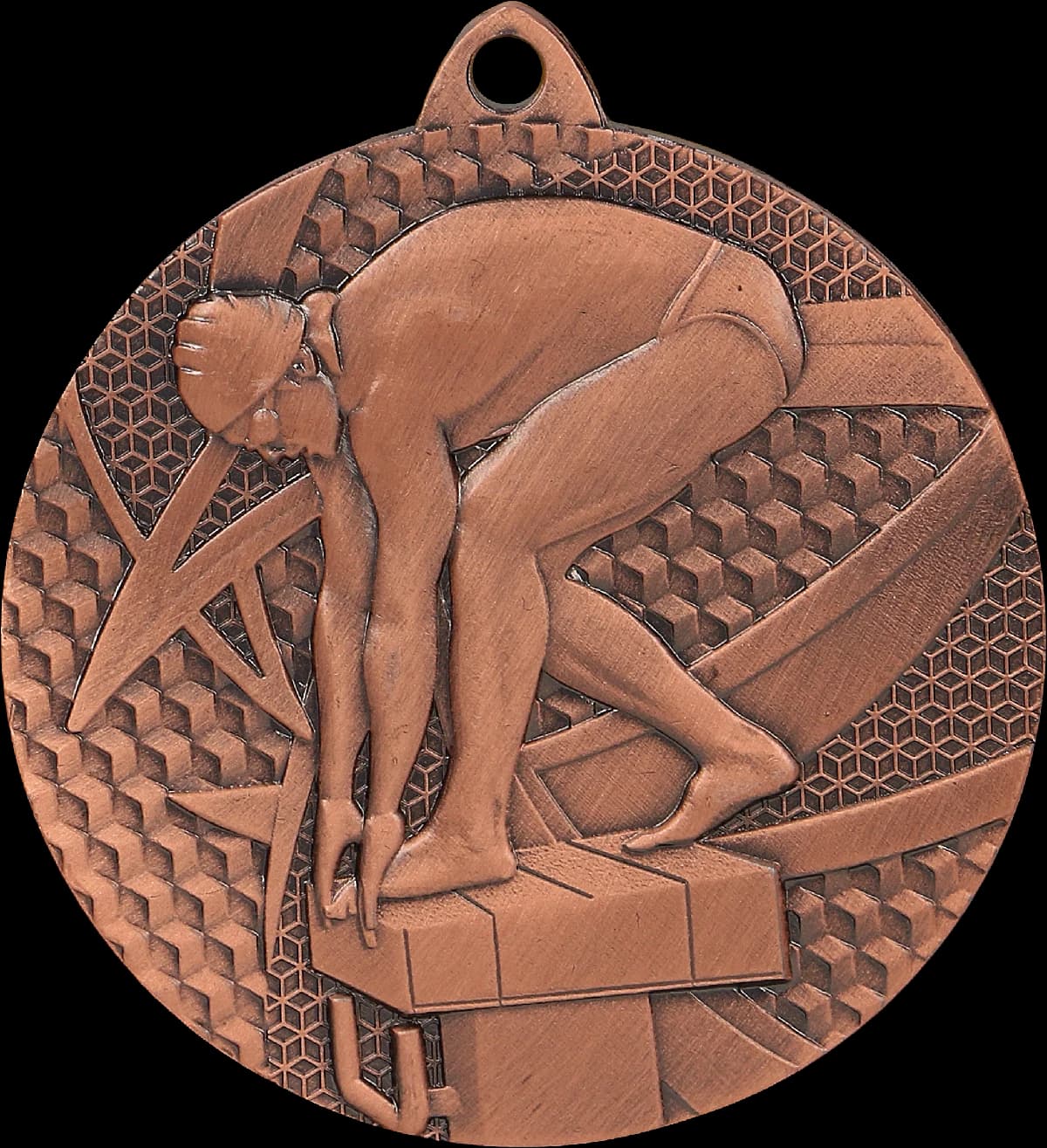 Metal medal with laminate engraving