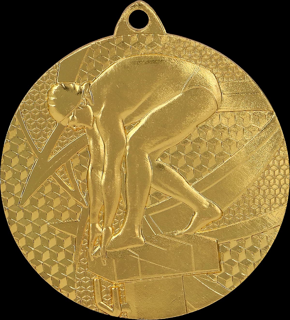 Metal medal with laminate engraving