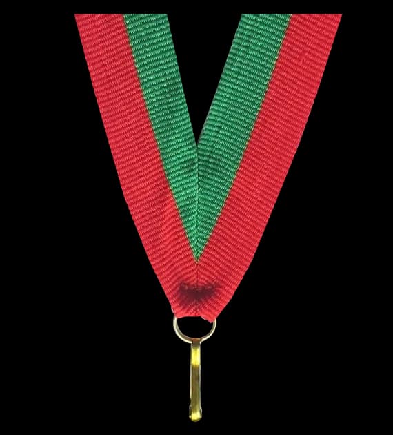 Ribbon 22 mm - green-red
