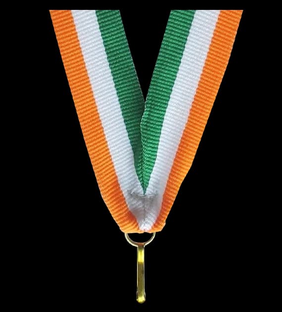 Ribbon 22 mm - green-white-orange