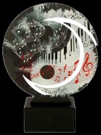 Metal trophy with marble base - Music