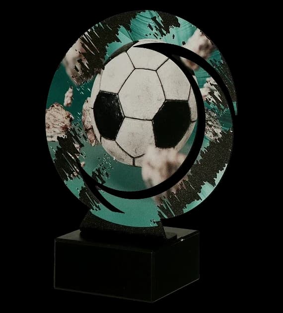 Metal trophy with marble base - Football