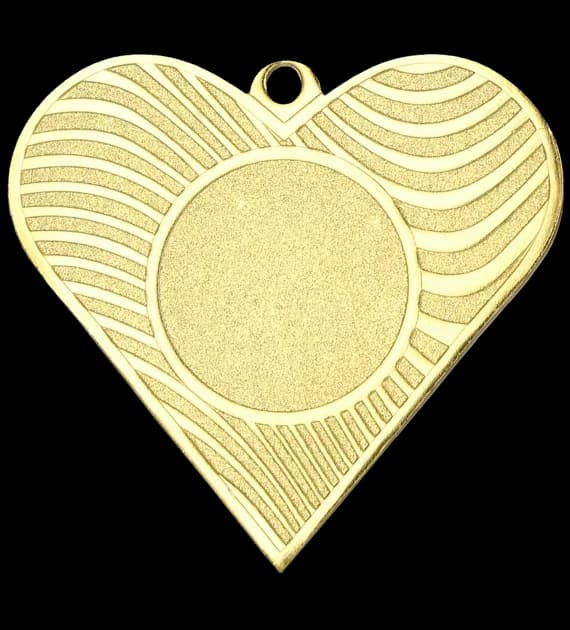 Gold medal - heart - steel medal - laser engraving - RMI