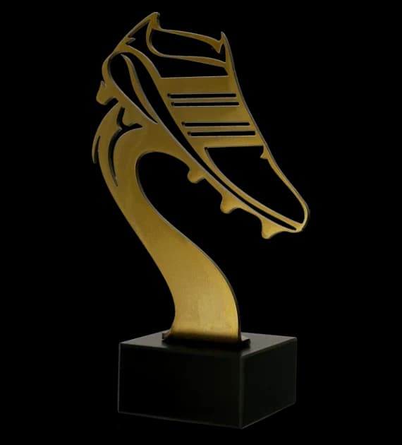 Metal trophy with marble base - Football