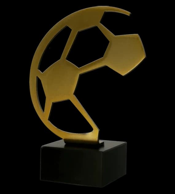Metal trophy with marble base - Football