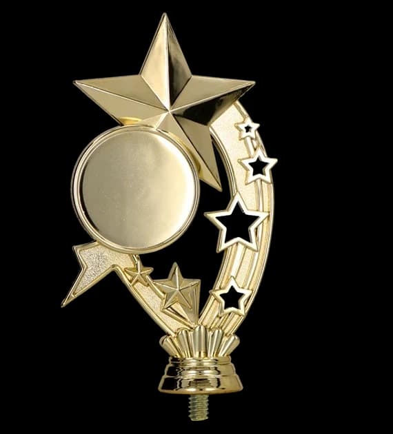 Plastic figurine - star with space for 50mm emblem