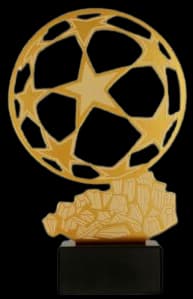 Metal trophy with marble base - Football