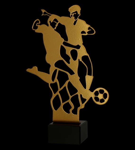 Metal trophy with marble base - Football