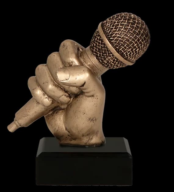 Cast figurine - microphone