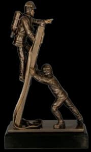 Cast figurine - firefighting