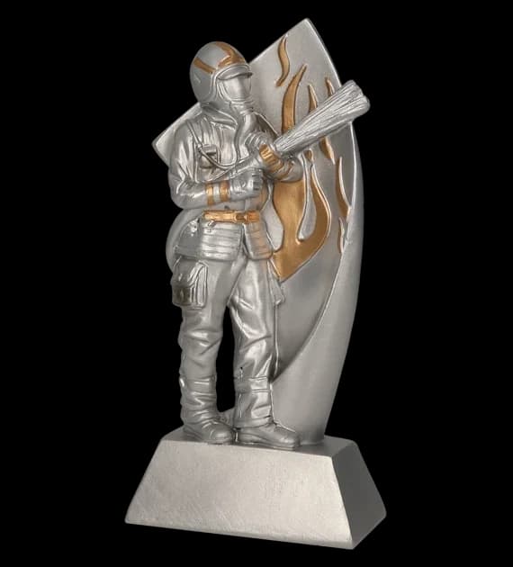 Cast figurine - firefighting