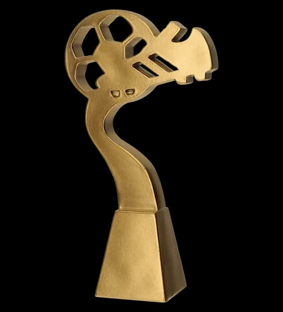 Cast figurine - gold line - football