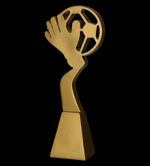 Cast figurine - gold line - football