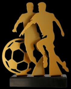 Metal trophy with marble base - Football
