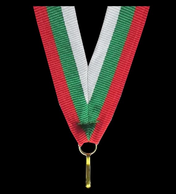 Ribbon 22 mm - white-green-red