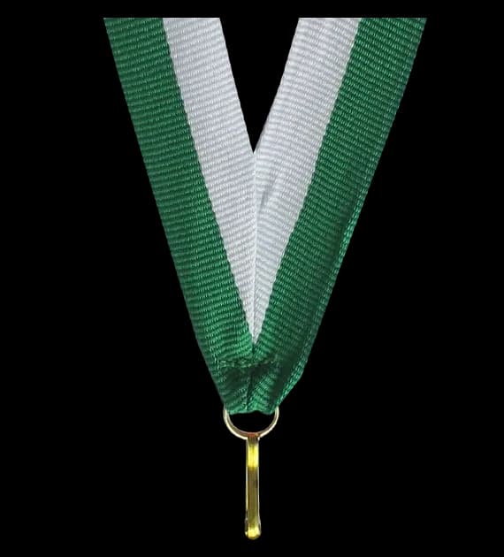 Ribbon 11 mm - white-green